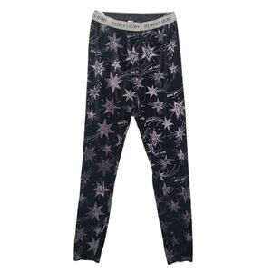 Victoria's‎ Secret Women's S Silver Glitter Shooting Stars Black Velvet Leggings